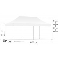 Ekspress prekybos paviljonas - 3x6 m - 3 sienos - mėlynos spalvos - PirkPatogiai.lt
