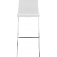 Hover baro kėdė, plastikinė, 4 kojų pagrindo, balta, chromuota