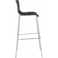 Hover baro kėdė, plastikinė, 4 kojos, juoda, chromuota