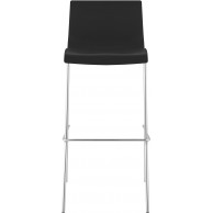 Hover baro kėdė, plastikinė, 4 kojos, juoda, chromuota
