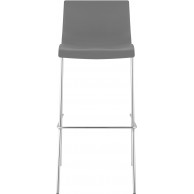 Hover baro kėdė, plastikinė, 4 kojų pagrindo, pilkos spalvos, chromuota