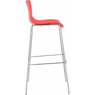 Hover baro kėdė, plastikinė, 4 kojos, raudona, chromuota