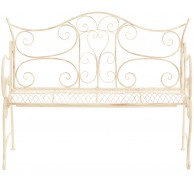 geležinis sodo suolas TARA, 113 x 47 cm, antikinis kreminis - PirkPatogiai.lt