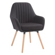 Kėdė Florian Audinys juodas, natūralus - PirkPatogiai.lt