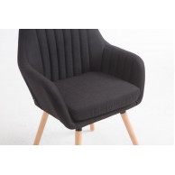 Kėdė Florian Audinys juodas, natūralus - PirkPatogiai.lt