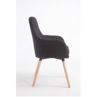 Kėdė Florian Audinys juodas, natūralus - PirkPatogiai.lt