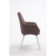 Kėdė Florian Fabric ruda, balta - PirkPatogiai.lt