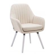 Kėdė Florian Fabric kreminė, balta - PirkPatogiai.lt