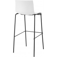 Hover baro kėdė, plastikinė, 4 kojų pagrindas, balta, juoda