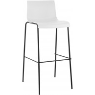 Hover baro kėdė, plastikinė, 4 kojų pagrindas, balta, juoda