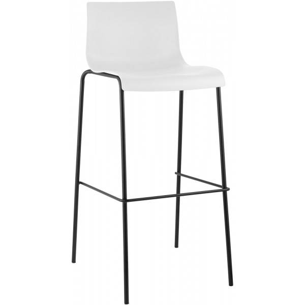 Hover baro kėdė, plastikinė, 4 kojų pagrindas, balta, juoda
