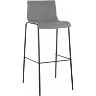 Hover baro kėdė, plastikinė, 4 kojos, pilka, juoda