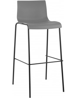 Hover baro kėdė, plastikinė, 4 kojos, pilka, juoda