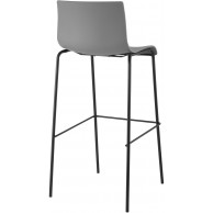 Hover baro kėdė, plastikinė, 4 kojos, pilka, juoda