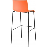 Hover baro kėdė, plastikinė, 4 kojos, oranžinė, juoda