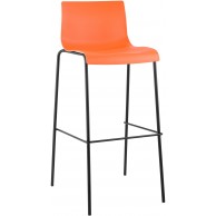 Hover baro kėdė, plastikinė, 4 kojos, oranžinė, juoda