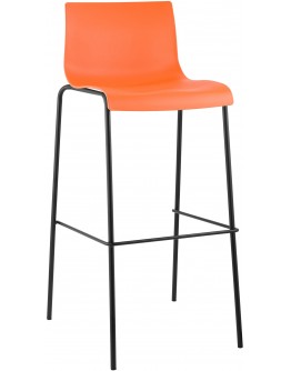 Hover baro kėdė, plastikinė, 4 kojos, oranžinė, juoda