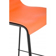 Hover baro kėdė, plastikinė, 4 kojos, oranžinė, juoda