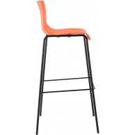 Hover baro kėdė, plastikinė, 4 kojos, oranžinė, juoda