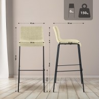 Baras kėdė Hoover audinys 4 kojų rėmas juodas