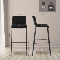 Baras kėdė Hoover audinys 4 kojų rėmas juodas