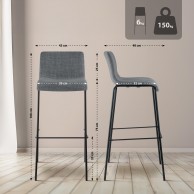 Baras kėdė Hoover audinys 4 kojų rėmas juodas