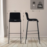 Baras kėdė Hoover audinys 4 kojų rėmas juodas