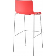2 baro kėdžių rinkinys HOVER plastikinis 4 kojų rėmas raudonas, chromas