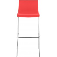 2 baro kėdžių rinkinys HOVER plastikinis 4 kojų rėmas raudonas, chromas