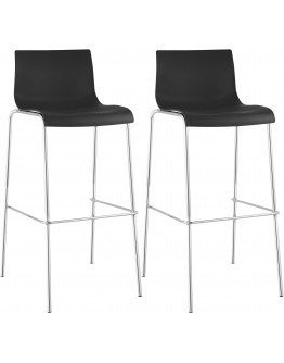 2 baro kėdžių rinkinys HOVER plastikinis 4 kojų rėmas juodas, chromuotas