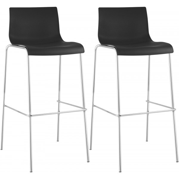 2 baro kėdžių rinkinys HOVER plastikinis 4 kojų rėmas juodas, chromuotas