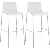 2 baro kėdžių rinkinys HOVER plastikinis 4 kojų rėmas baltas, chromuotas