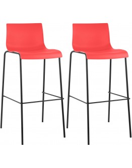 2 baro kėdžių rinkinys HOVER plastikinis 4 kojų rėmas raudonas, juodas