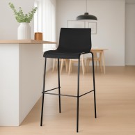 2 baro kėdžių rinkinys HOVER plastikinis 4 kojų rėmas juodas, juodas