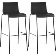 2 baro kėdžių rinkinys HOVER plastikinis 4 kojų rėmas juodas, juodas