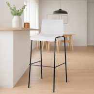 2 baro kėdžių rinkinys HOVER plastikinis 4 kojų rėmas baltas, juodas