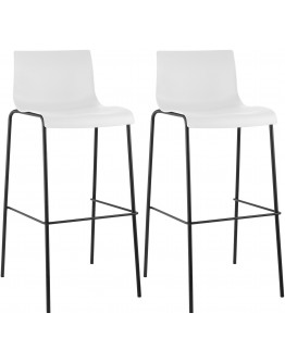 2 baro kėdžių rinkinys HOVER plastikinis 4 kojų rėmas baltas, juodas