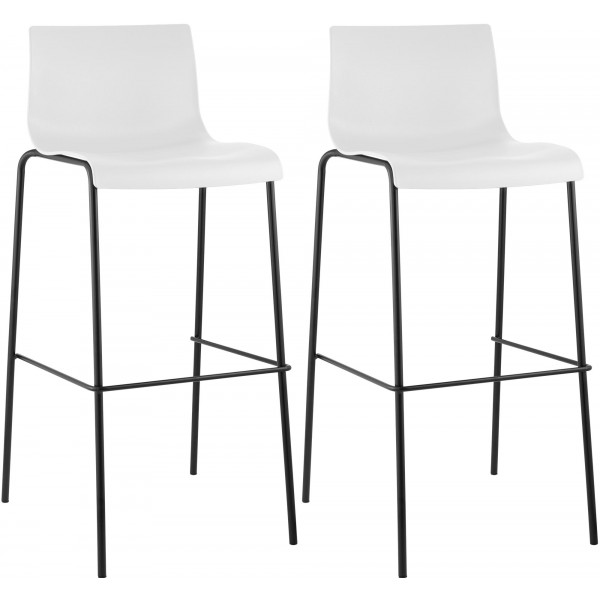 2 baro kėdžių rinkinys HOVER plastikinis 4 kojų rėmas baltas, juodas