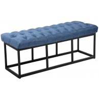 Sėdimoji suolelė „Amun“ iš audinio, juoda, 120 cm - PirkPatogiai.lt