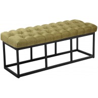Sėdimoji suolelė „Amun“ iš audinio, juoda, 120 cm - PirkPatogiai.lt