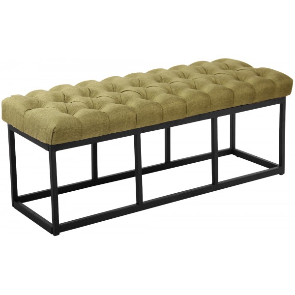 Sėdimoji suolelė „Amun“ iš audinio, juoda, 120 cm - PirkPatogiai.lt