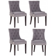 4 vnt. valgomojo kėdžių rinkinys „Aberdeen“ iš antikvarinio aksomo