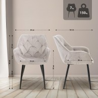 4 vnt. kėdžių rinkinys „Tanna Samt“