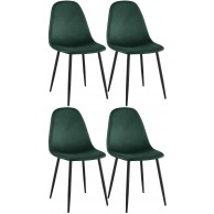 4 vnt. valgomojo kėdžių rinkinys „Napier“ aksomas