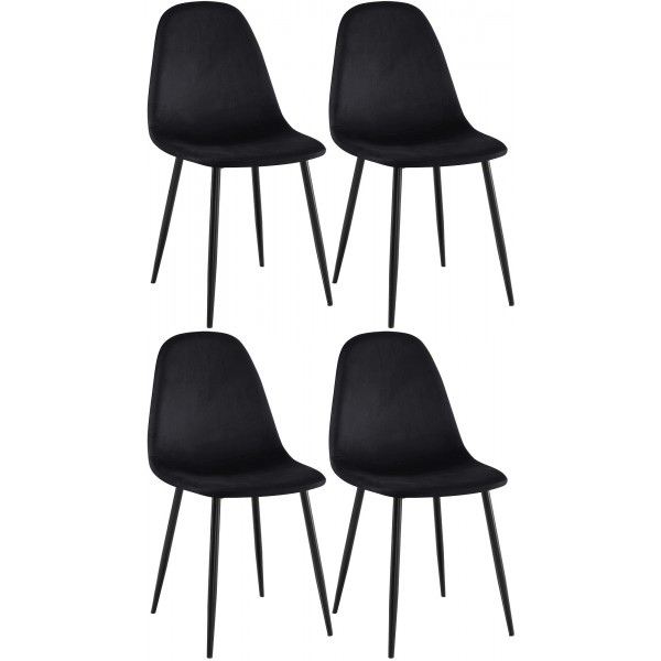 4 vnt. valgomojo kėdžių rinkinys „Napier“ aksomas