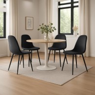 4 vnt. valgomojo kėdžių rinkinys „Napier“ aksomas