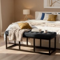 Sėdimoji sofa Polson Velvet Black 120 cm - PirkPatogiai.lt