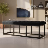 Sėdimoji sofa Polson Velvet Black 120 cm - PirkPatogiai.lt