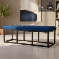 Sėdimoji sofa Polson Velvet Black 120 cm - PirkPatogiai.lt