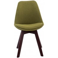 4 vnt. lankytojų kėdžių rinkinys „Borneo V2“ iš riešutmedžio medžio su audiniu - PirkPatogiai.lt